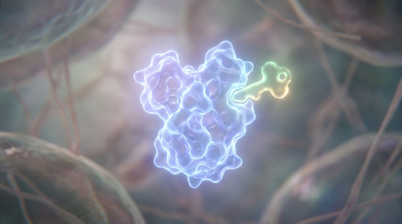 Illustration moléculaire du récepteur ACE2 interagissant avec une protéine sous forme de clé.