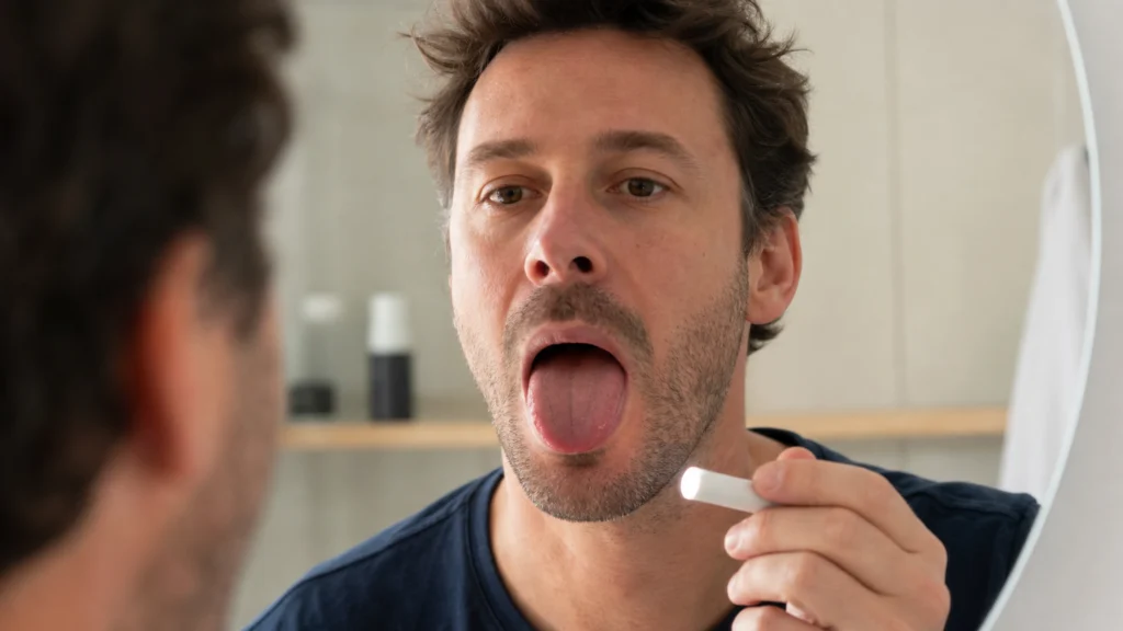 Illustration éditoriale pour l’article « Traitement du candida albicans sur la langue : nos conseils »