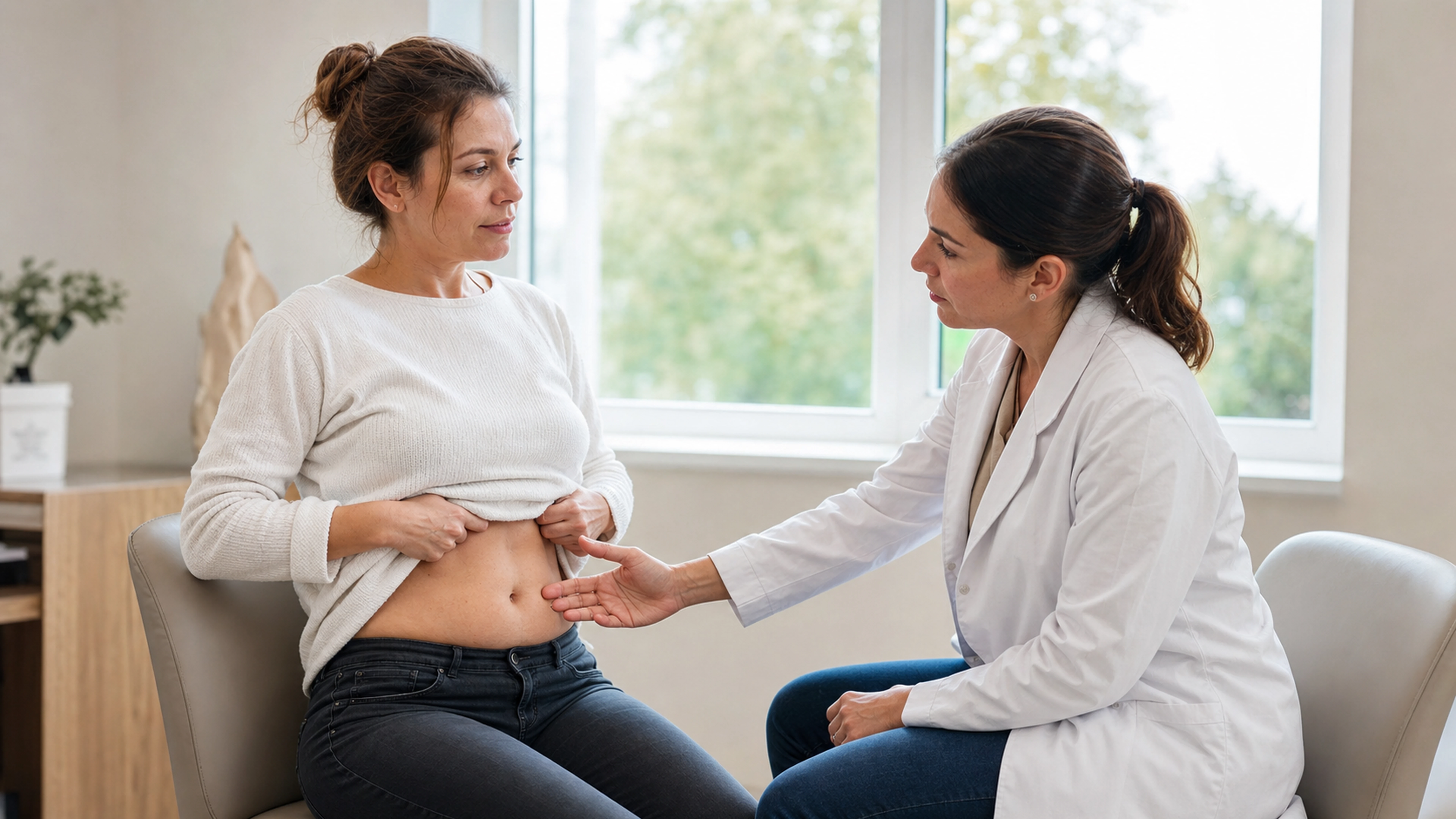 Illustration éditoriale pour l’article « Abdominoplastie : comment obtenir une prise en charge »