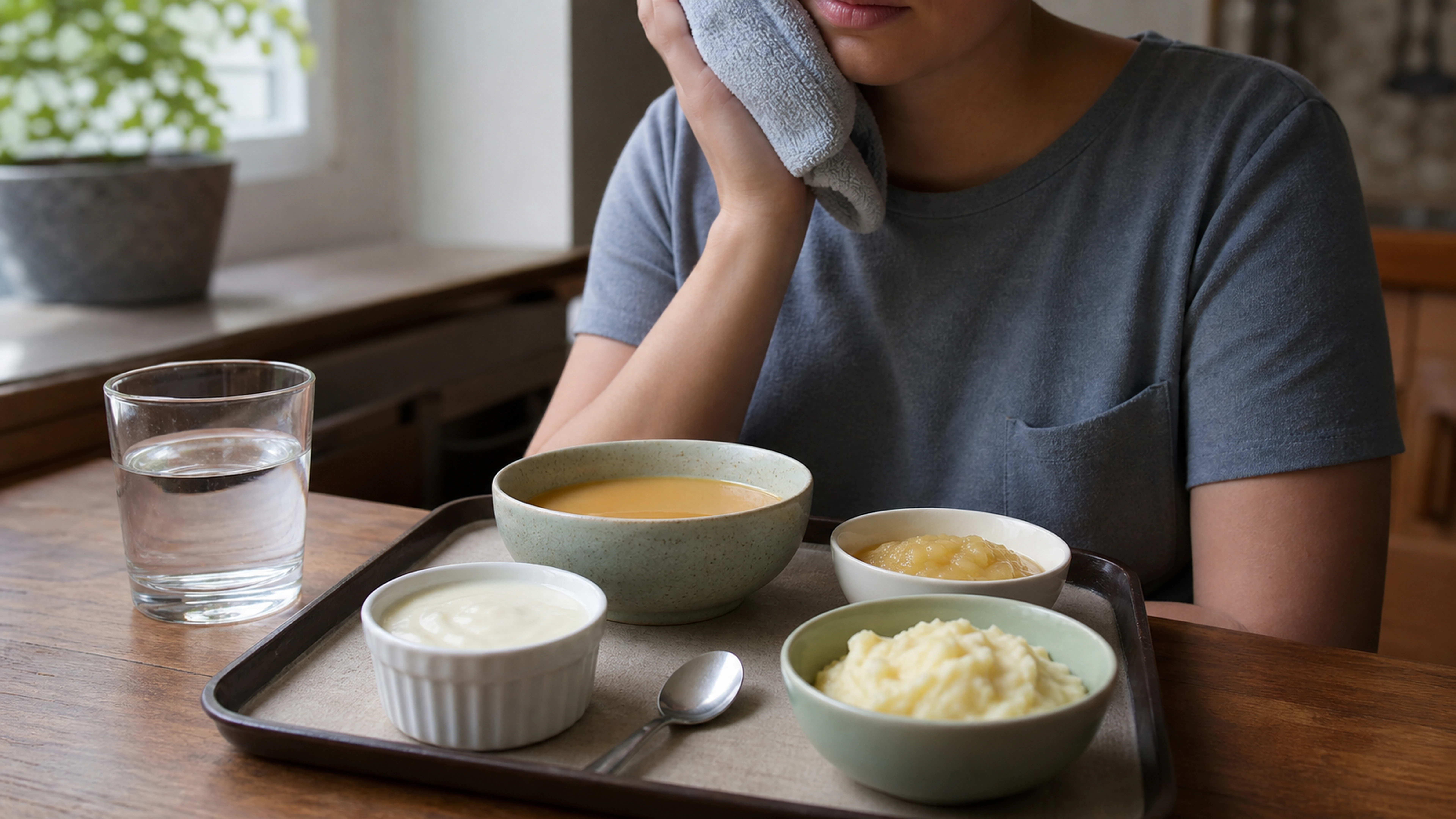 Illustration éditoriale pour l’article « Que manger après les dents de sagesse pour bien cicatriser »