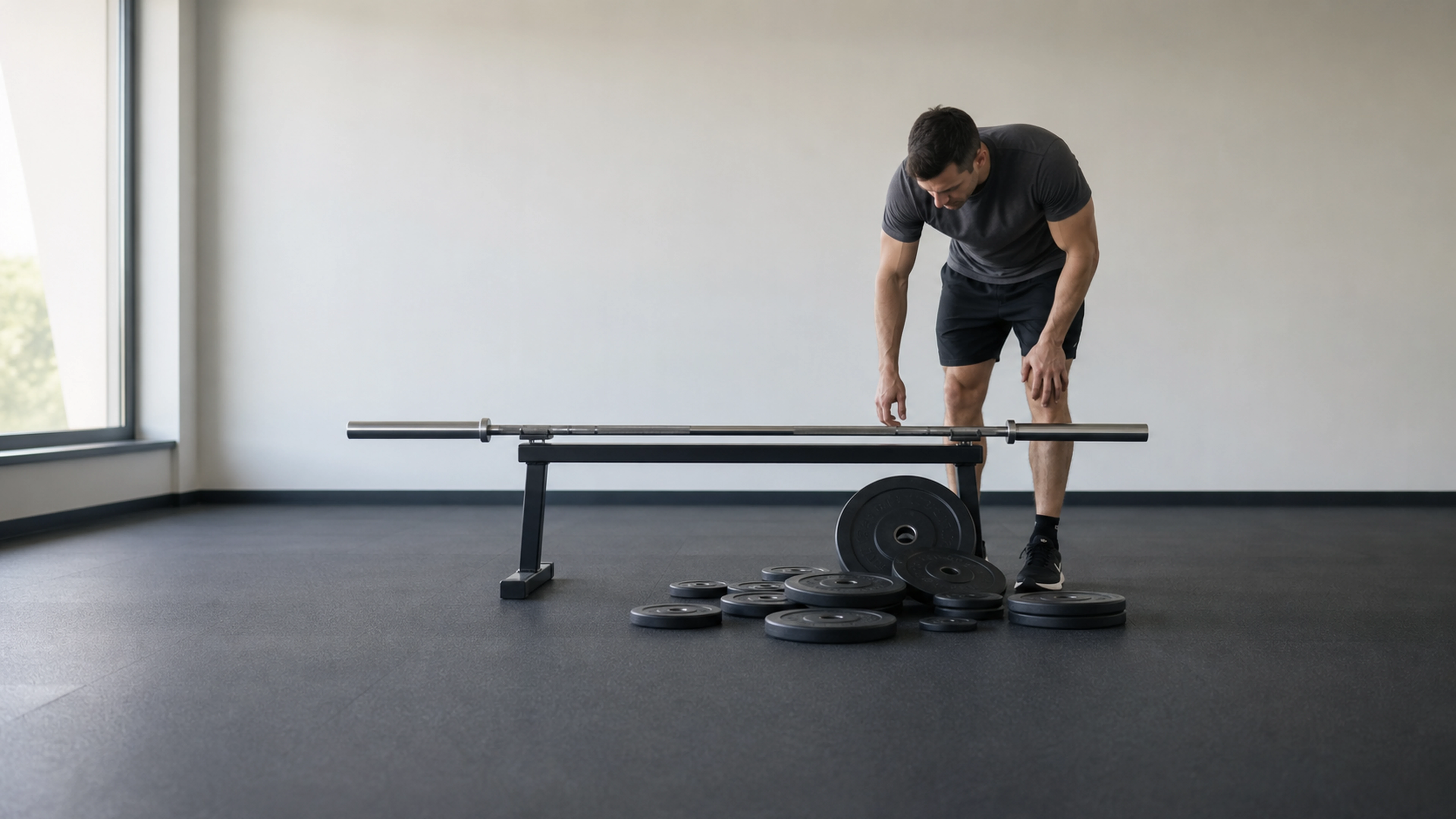 Illustration éditoriale pour l’article « Choisir votre barre musculation poids : le guide expert »