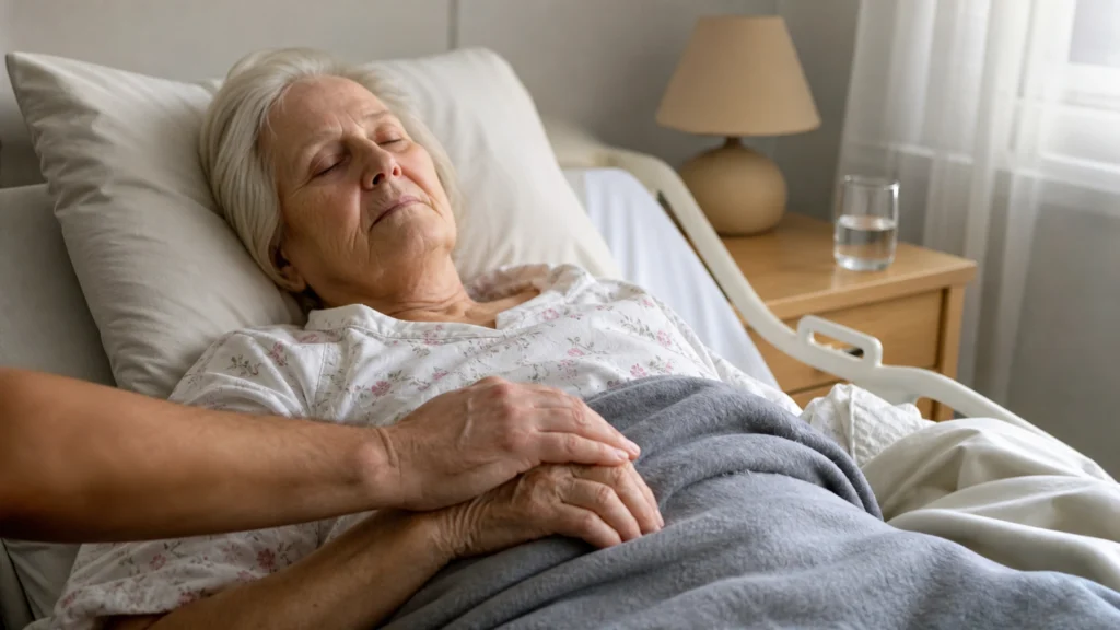 Illustration éditoriale pour l’article « Mort liée à Alzheimer : étapes, espérance de vie et signes »