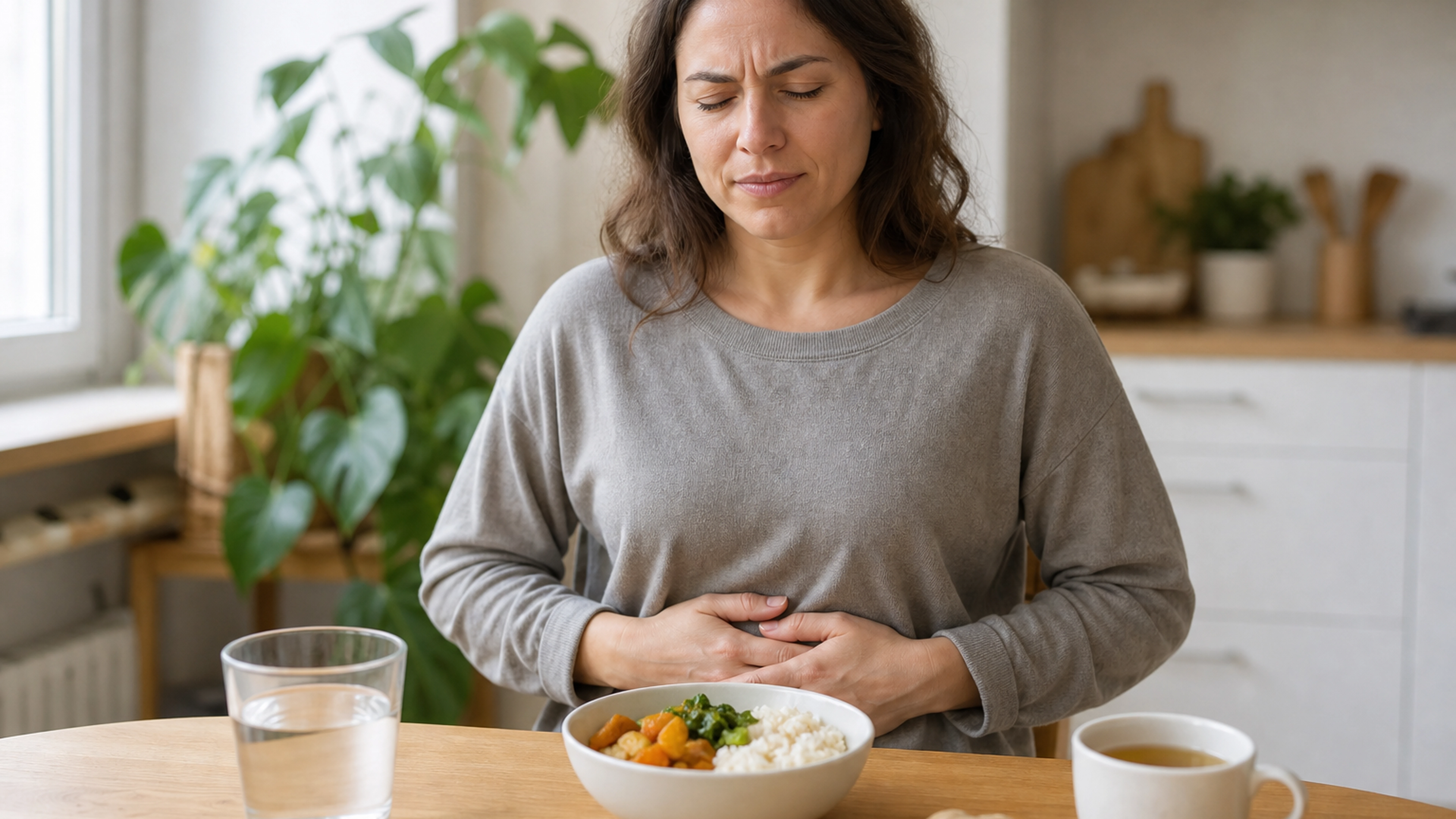 Illustration éditoriale pour l’article « Quel remède pour une mauvaise digestion et un ventre plat »