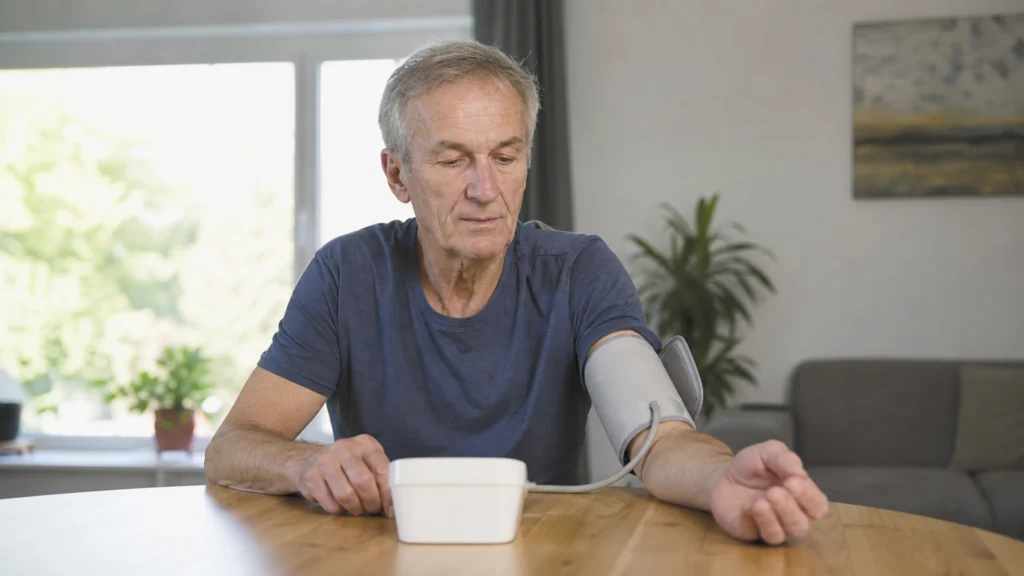 Illustration éditoriale pour l’article « Tension homme 65 ans : les normes et conseils santé »