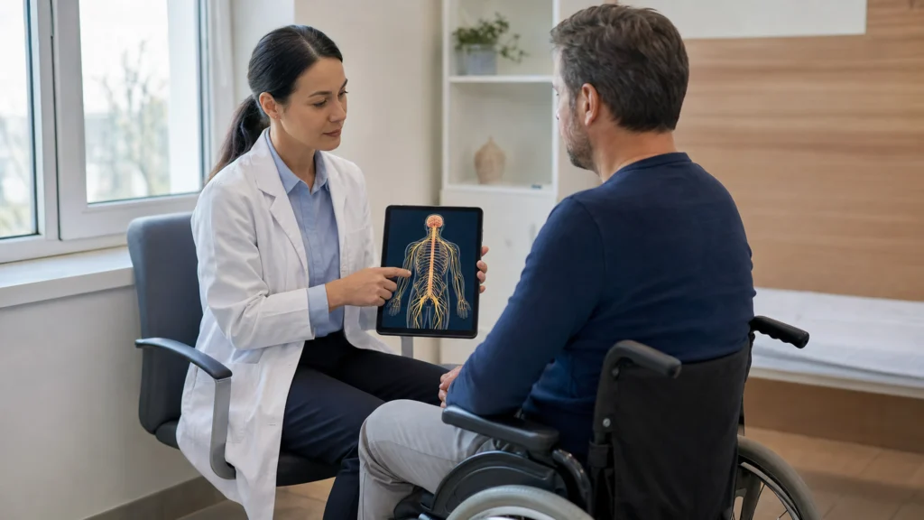 Illustration éditoriale pour l’article « Découverte de la maladie de Charcot : l'histoire de la SLA »